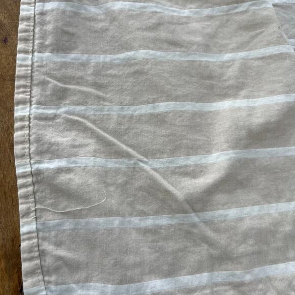 Threshold Shower Curtain Beige & White Striped 100% Cotton 67" x 68.5" - Picture 9 of 11